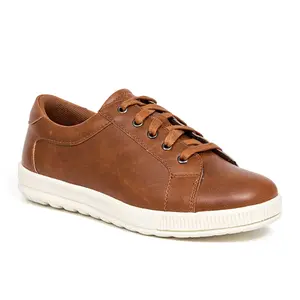Deer Stags Boys' Kane Dress Fashion Sneaker  - Dark Tan/Cream - 7 Big Kid Medium