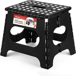 11 Inch Folding Step Stool, Non-Slip Collapsible Plastic Foot Stool for Lightweight
