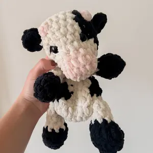Bitty Cookie Baby Cow Snuggler - Handmade Crochet Gift