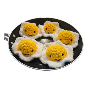 Crochet Fried Egg Amigurumi Plushies, Cute Gifts, Food Plushies