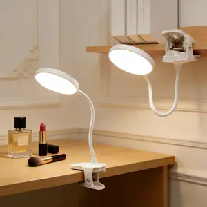 USB Rechargeable Clip-on Desk Lamp LED Touch Dimmable Eye Protection Night Light Adjustable Reading Lamp with Cord & Dimmer Switch Indoor Lighting