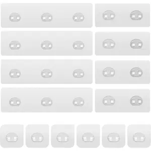 14 Pack Adhesive Shower Caddy Hooks Waterproof No Drill Strips for Bathroom Shelves Kitchen Storage Strong Hold