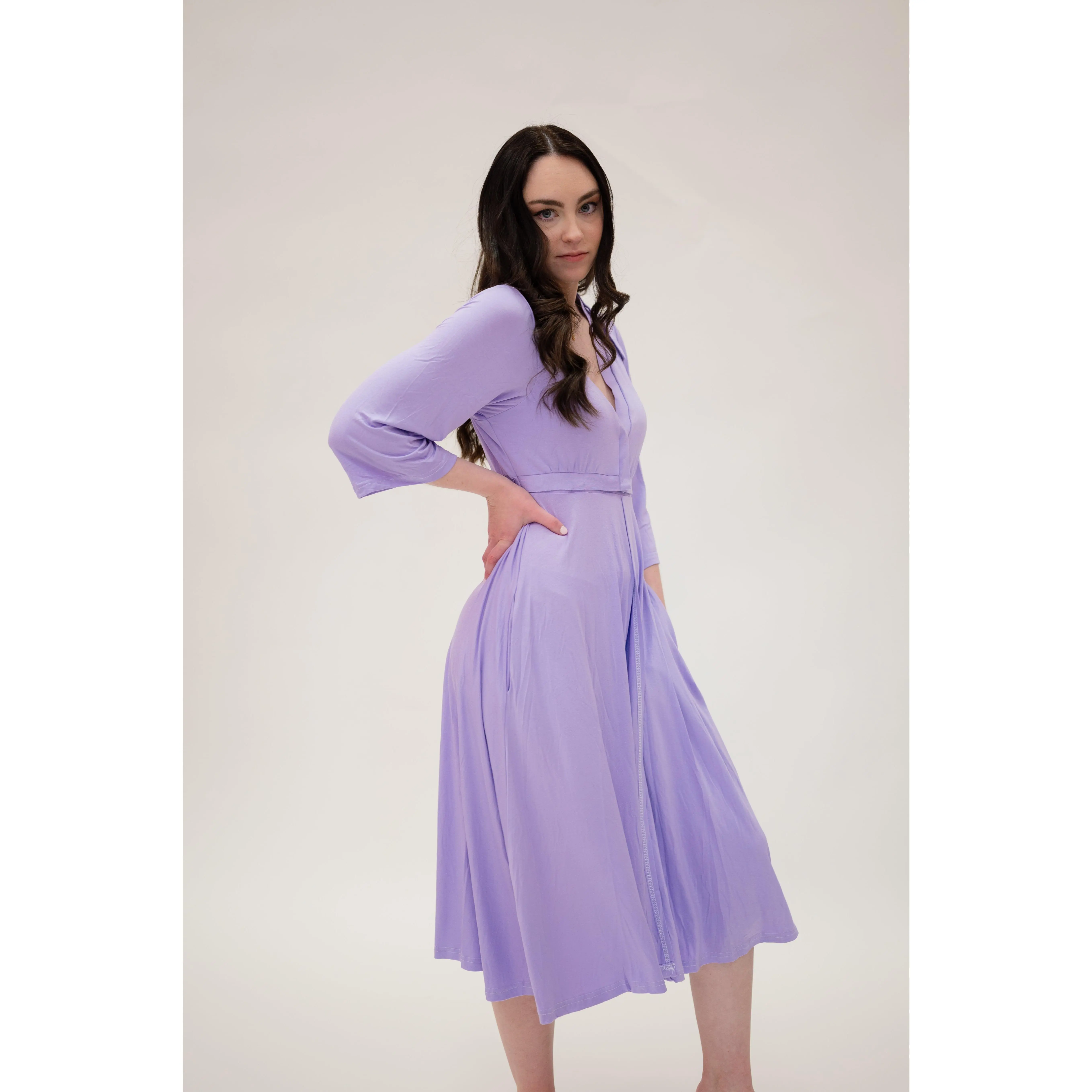 Lila Labor & Postpartum Gown in Lilac Lila Labor & Postpartum Gown in Lilac