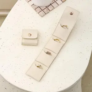 1pc genuine multicolor foldable jewelry storage volume gold hardware multi-layer snap travel storage earrings ring bracelet Christmas day gift practical decoration Home Jewelry Organizer