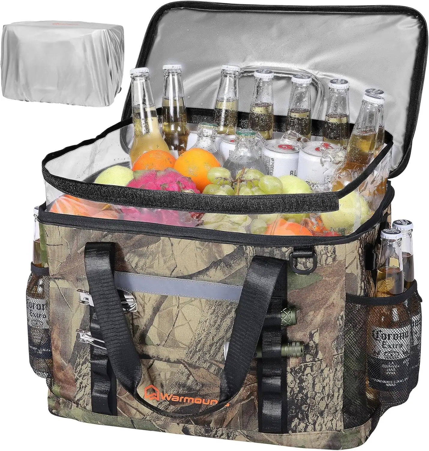 WARMOUNTS Insulated Cooler Bag 75/48/36 Cans, Soft Sided Portable Lunch Bag Coolers w/Zippered Top, Leak Proof PVC Interlayer, 5-Layer Insulation Larg