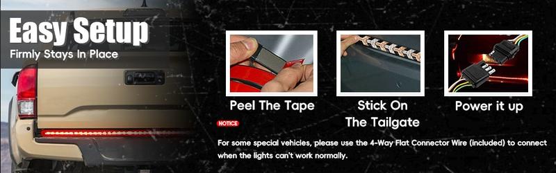 DIBMS Upgraded 60-Inch LED Tailgate Light Bar Strip with Fall Warning Signal, Arrow Turn Signals, IP67 Waterproof, Red & Amber Bright LEDs,Ambient Lighting Lightbar DIBMS Upgraded 60-Inch LED Tailgate Light Bar Strip with Fall Warning Signal, Arrow Turn Signals, IP67 Waterproof, Red & Amber Bright LEDs,Ambient Lighting Lightbar