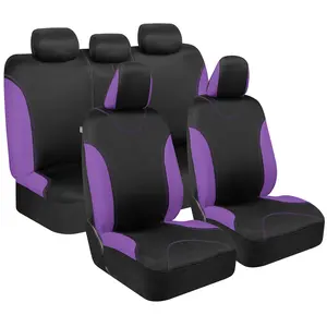 BDK UltraSleek Car Seat Covers, Universal Fit Car Seat Cover Set, Ideal Seat Covers for Cars Trucks SUV, Includes Seat Covers for Front Seats and Rear Bench Seat, Automotive Interior Covers (Purple)