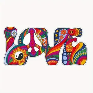 Love Letter Car Sticker, Colorful Love Car Decal, Car Decorative Sticker, Universal Car Exterior Decoration Accessories for Car, Laptop, Refrigerator, Suitcase, Plastic Surface