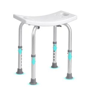 VEVOR Shower Chair, Adjustable Height Shower Stool with Built-in Handles, Shower Seat for Inside Shower or Tub, Non-Slip Bench Bathtub Stool Seat for Elderly Disabled Handicap, 158.8 kg Capacity