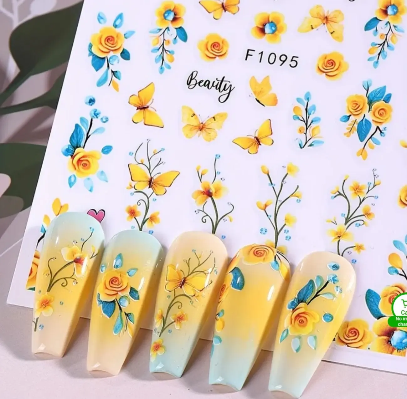 Vibrant Butterfly & Floral Nail Art Stickers 3D Spring/Summer Decal