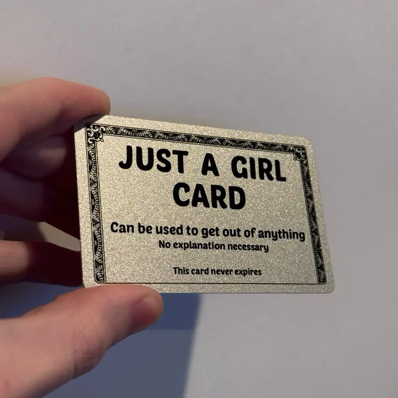 Plastic Just A Girl Card for your wallet. Funny excuse prank plastic cards Plastic Just A Girl Card for your wallet. Funny excuse prank plastic cards