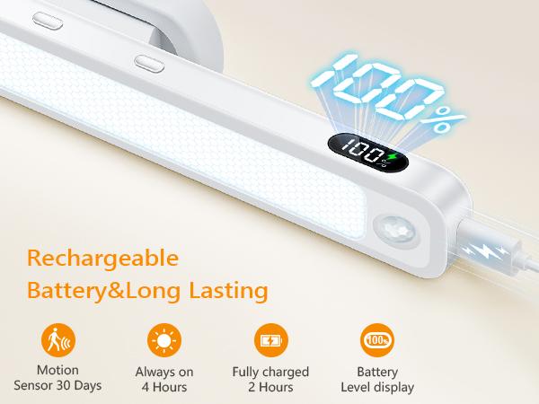 WILLED Rechargeable LED Light Bar with Remote control , 3 Color Temperatures  Dimmable sensor lighting , Magnetic Stick-On Installation for Vanity Mirror, Desk, living room, Under Cabinet, kitchen,Closet, Bathroom, Shelf, Study, Makeup Station, Gift Ideas