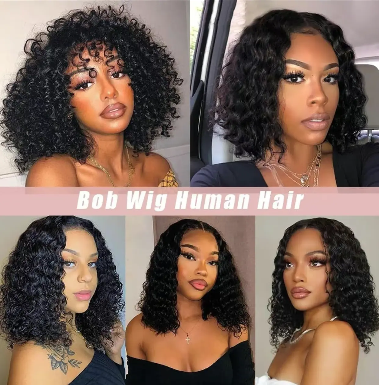 Water Wave BOB Wig Human Hair 4x4 HD Pre Plucked Short Curly 