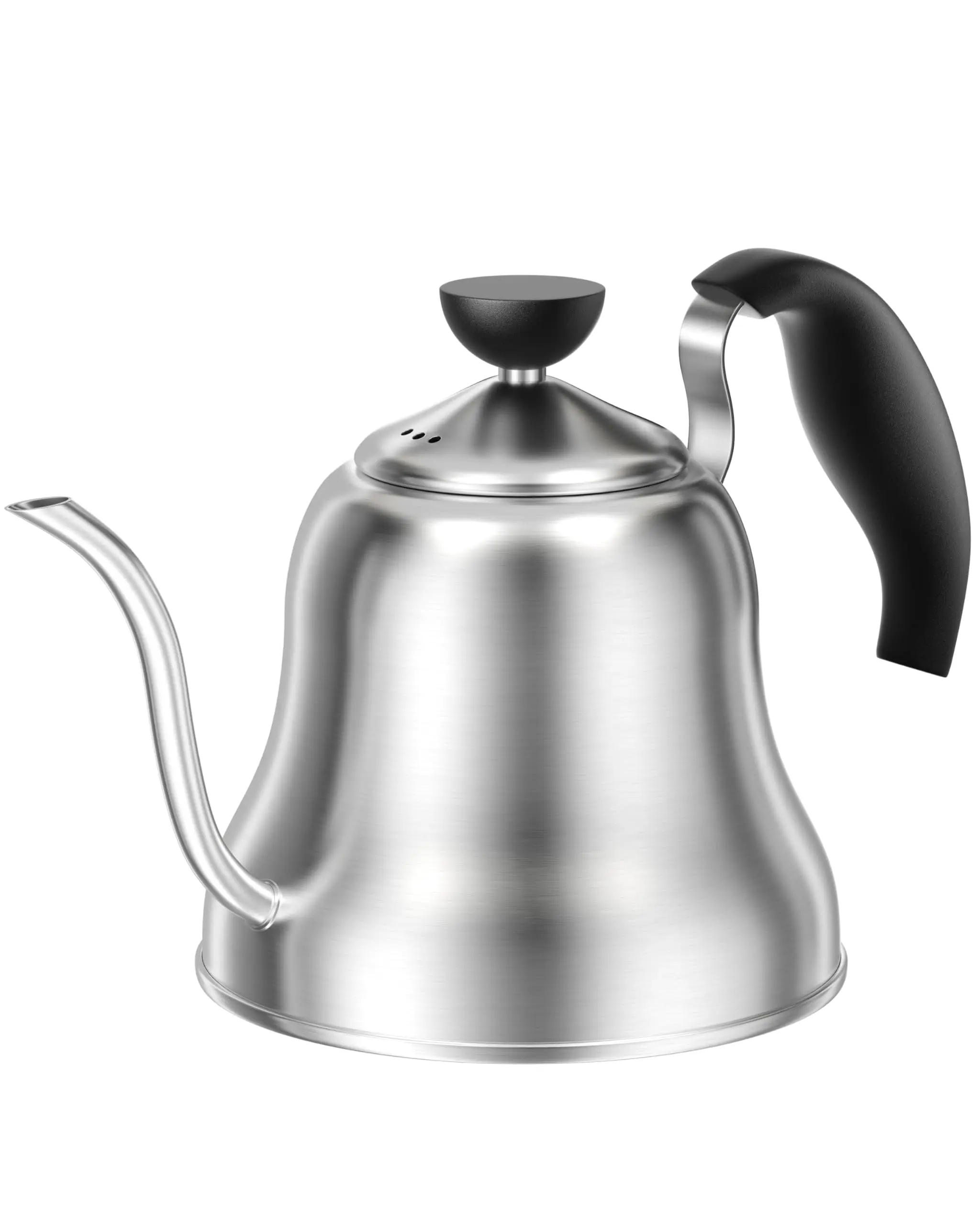 Chefbar Gooseneck Pour Over Coffee Kettle, 1L 304 Stainless Steel Stovetop Kettle with Optional Thermometer, Precision Spout for Drip Coffee, Induction and Gas Compatible