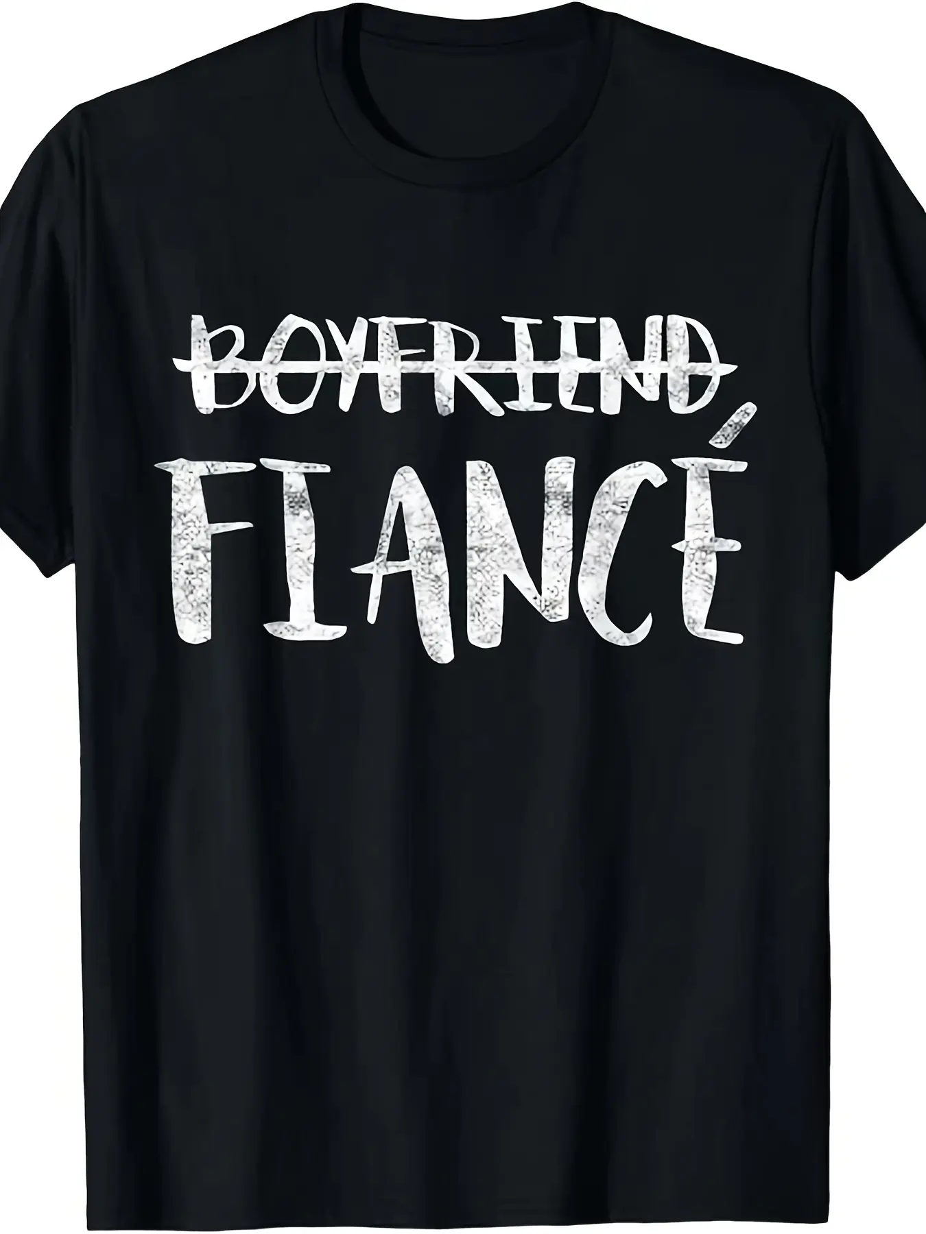 Engagement Boyfriend Fiance T-Shirt Married for Man Wedding Gift Unisex T-ShirtSame style for men and women  summer short-sleeved printed T-shirt pure 220G