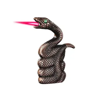 (No gas) Serpentine lighter – a cool, light, windproof and reusable portable lighter, ideal for barbecue, camping and outdoor use, is an ideal gift for men.This product does not contain gas.)Bronze metalRAIMENTRY