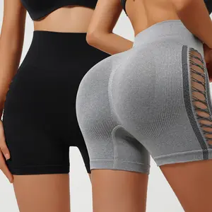 Women's hollow waist  shorts, fashionable and sexy seamless body shaping pants, lightweight, suitable for running, fitness, Pilates, training, daily wear, home and outdoor Gym Exercise Activewear Breathable Athletic Bottoms gym shorts basketball shorts