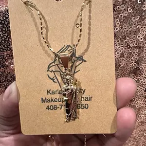 14k plated San Judas necklace