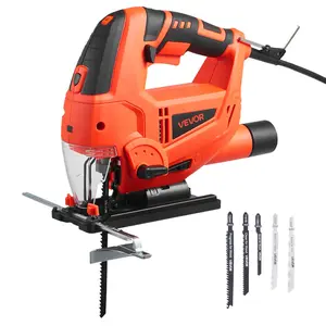 【Summervibes】VEVOR Jig Saw, 6.5 Amp, 3000 SPM Blade Speed, Electric Jigsaw with 6 pcs Blades, LED Light, 6 Variable Speed, 0- 45° Bevel Cuts, 4 Orbital Settings for Straight/Circle Cutting, for Wood and Metal