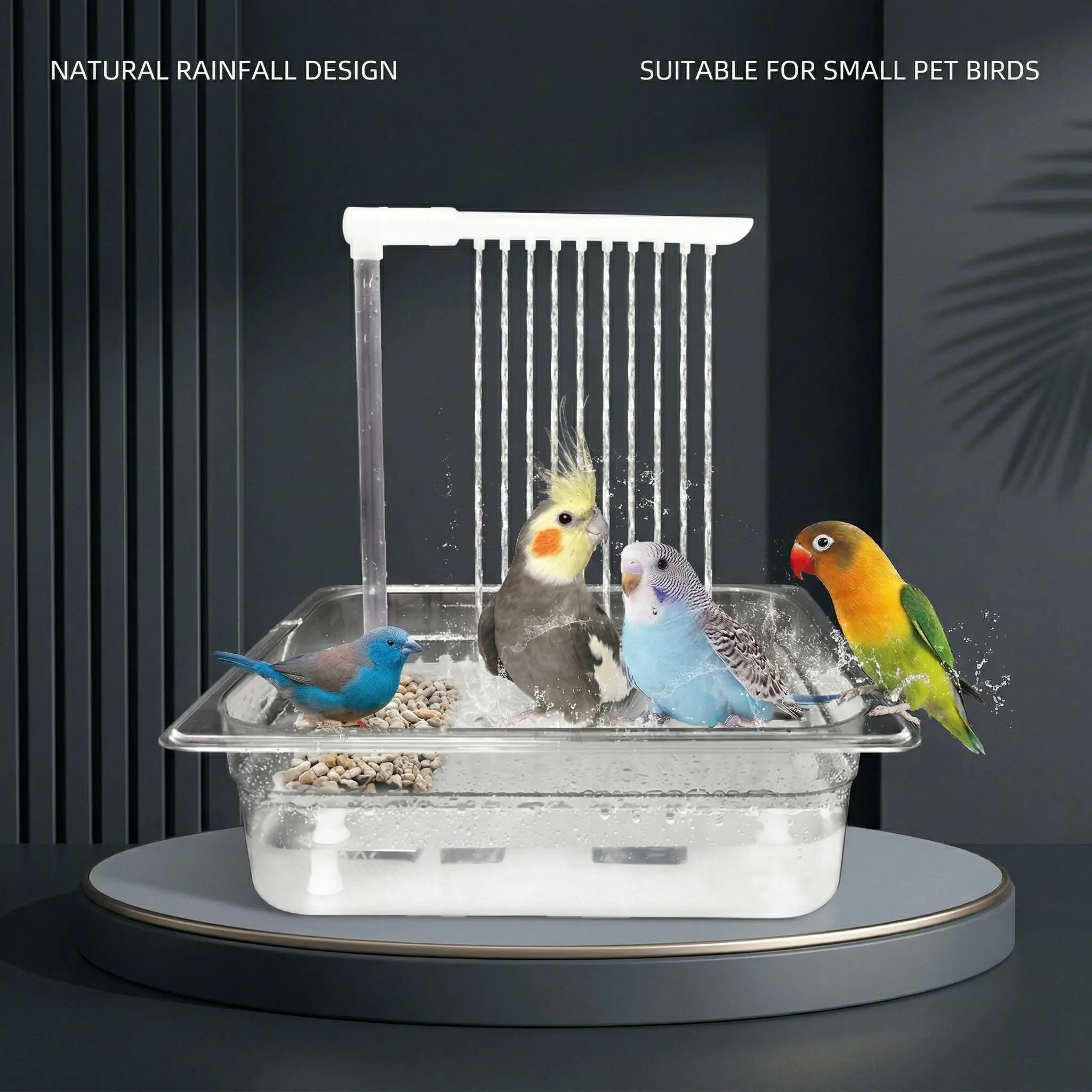 Automatic Water Circulation & Self-Cleaning Bird Bath, Feeder Pole-Compatible Parrot Shower Box for Medium-Large Birds (Sun Conure, Small African Grey), Green supply