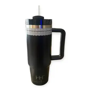 30oz Tumbler Cup Double Wall Stainless Steel Vacuum Insulted Mug with Handle - Keffiyeh Design