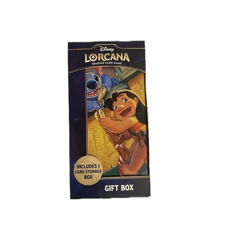 Disney Lorcana Trading Card Game Gift Box Includes 1 Glimmer Foil Card and 5 booster packs Storage Box Perfect for Collectors