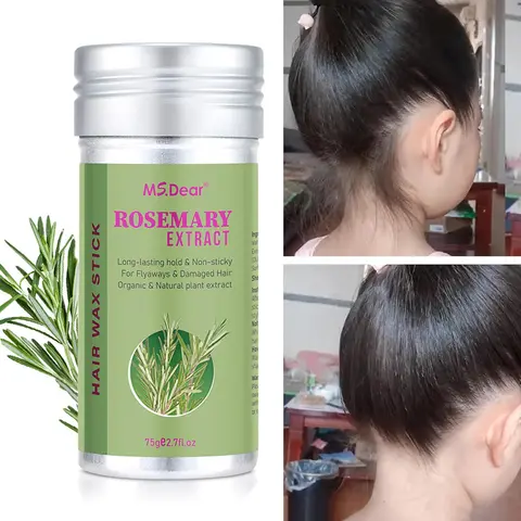 Rosemary Hair Wax Stick, Hair-Styling Waxes, Gel Tamer for Flyaways, Long Lasting Hold, Hair Bun Maker & Styling Cream for Women and Girls, Hair Slick Stick for Kids and Baby, Hair Styling Product, Hair Products