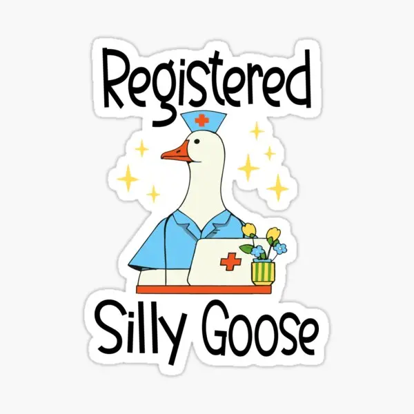 Funny Nurse Silly Goose Sticker 3-Inch Vinyl Decal for Laptop, Car, Phone & Water Bottle