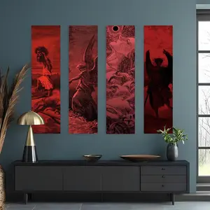 Mystical Angel Pattern Vertical Banner Tapestry, 1 Count/4 Counts Wall Hanging Tapestry with Free Installation Package, Home Decor for Bedroom Living Room