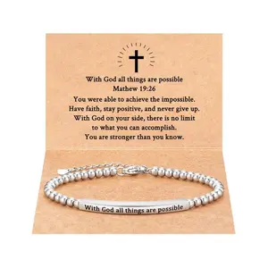 Religious Gift for Her Bible Verse Bracelet for Her Inspirational Gift Daily Clothing Decor