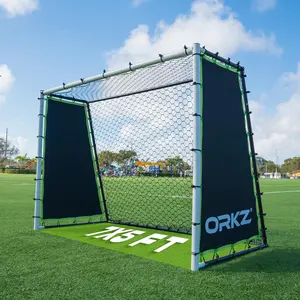 ORKZ Soccer Goal Rebounder Trainer 3-in-1 | 7X5' Large Ultra-Responsive Rebound Net for Powerful Football Practice, High Passing, Low Passing and Shooting Training, Includes Ground Stakes