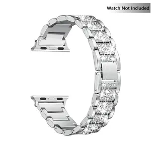 Shiny Rhinestone Decor Watch Band, 1 Count Durable Metal Watch Band for Women, Smart Watch Straps, Wearable Accessories Suitable for iWatch Series 9/8/7/6/5/4/3/2/1/SE