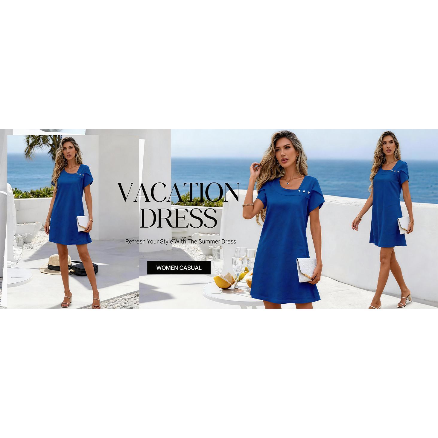 VAFFUL Women’S Elegant Shift Dress | Casual Summer Mini Dress for Women | Loose Fit Office Work Dress | Chic Everyday Outfit