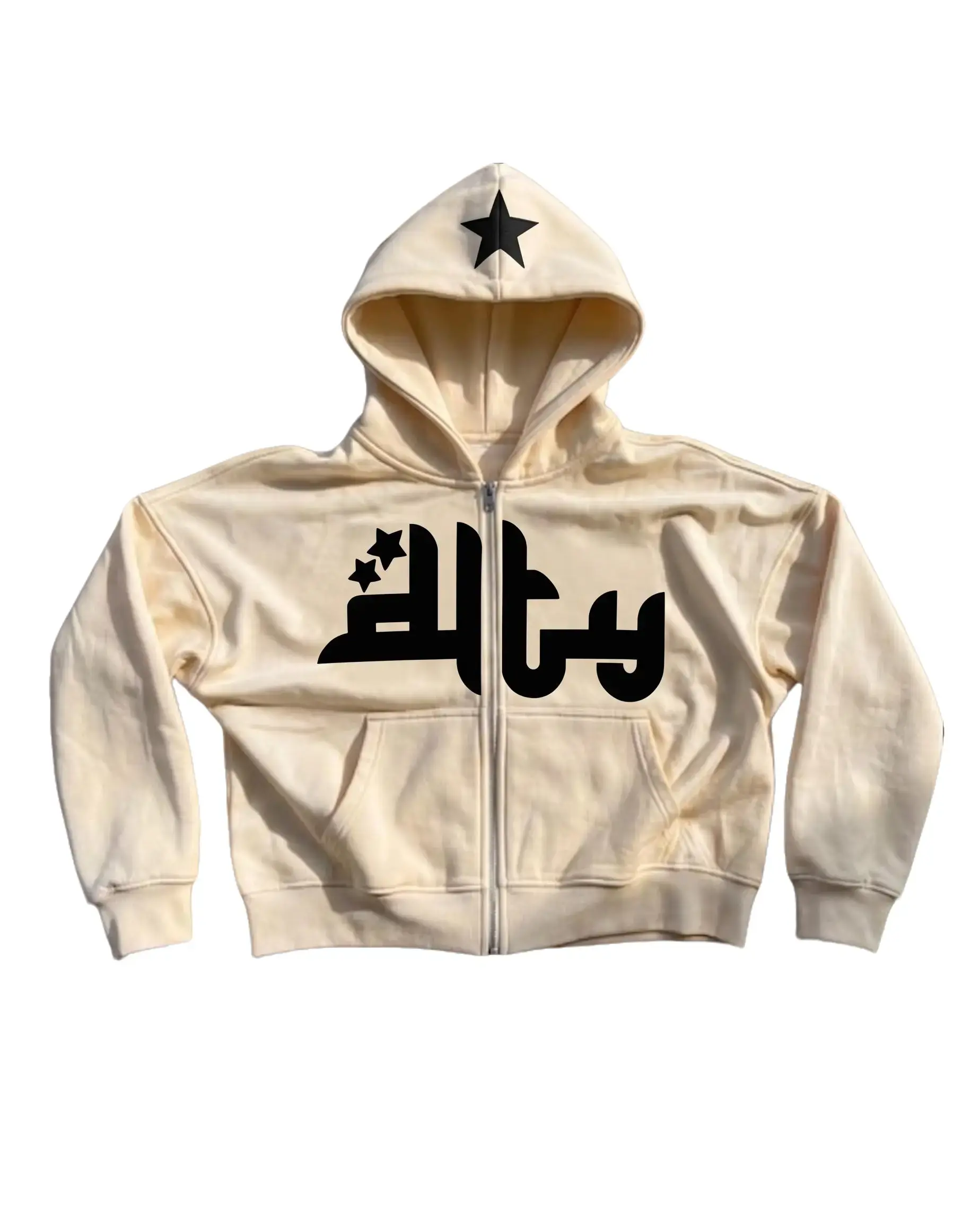 Women's Stylish Star Letter Polyester Hooded Zip-Up Sweatshirt - American Streetwear Brand, Loose Fit, Casual Long Sleeve Comfortable Couple-Matching Clothes Cardigan Jacket, Style, Matching Couples, Loose-Fitting, Zip Up Hoodie, Zip-Up Front