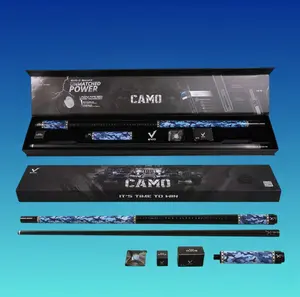 EVO CAMO Maxbing Edition Pool Cue – Navy | Glass Fiber Shaft, Carbon Butt, Hybrid Pro Taper, 12.5 mm TIME 3 Tip, 6" Extension, Player Kit
