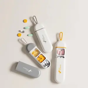 3-Compartment Colorful Portable Pill Box, Healthcare Medicine Container with Aid, Easy-to-Carry Travel Pill Organizer