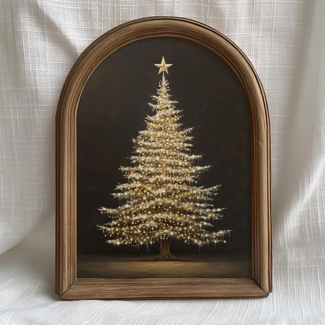 Vintage Christmas Tree Print | Moody Christmas Wall Art | Holiday Winter Decor | Festive Xmas Printable Wall Art | Dark