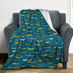 Fish Fishing Blanket Throw Blanket Fish Fishing Gifts for Women Men Soft Sofa Throws for Travel Camping Bed Home Decor Car Birthday Gift 50"*60"（130 * 150cm）