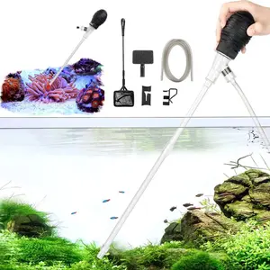 SEAOURA Aquarium Siphon Pump Gravel Cleaner, Fish Tank Vacuum Gravels Cleaning Kit, Manual Water Changer with Air Push Button, Aquariums Sand Clean Set, Hose for Suck Manure Wash Sand