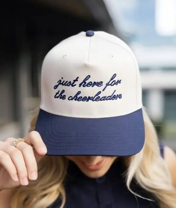 Just here for the cheerleaders trucker hat Just here for the cheerleaders trucker hat