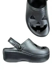 R.I.P.S JACKOLANTERN Black Sneakers with Halloween Design, Rubber Material, Comfortable for Summer Walking