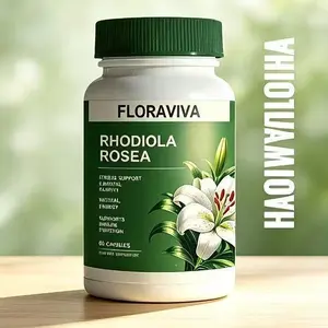 Floraviva Rhodiola Rosea Capsules 500mg - Natural Adaptogen Supplement for Stress Support, Mental Focus & Energy - Non-GMO (60 Capsules)