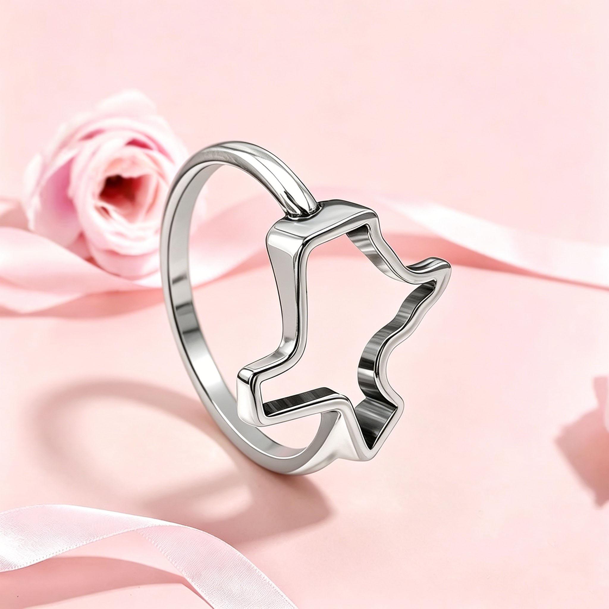 1PC Luxury Exquisite Texas Forged Silver Plated Ring, Distinctive Elegant Design Jewelry, Best Valentine Day Gift For Women, Size 6-10 Plain Color Ring Finger Rings