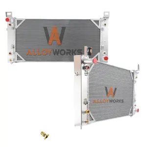 AlloyWorks 3 Rows All-Aluminum Radiator For 2000-13 Chevy Silverado Cadillac Escalade GMC Sierra V8 4.8L 5.3L 6L 6.2L 41" Width