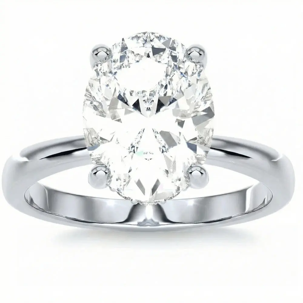 Certified 3.10Ct Oval Diamond HIdden Halo Engagement Ring 14k Gold Lab Grown Certified 3.10Ct Oval Diamond HIdden Halo Engagement Ring 14k Gold Lab Grown