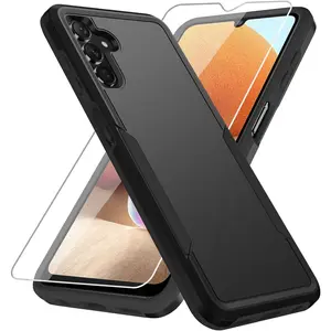 for Galaxy A13 5G Case,  Case with Screen Protector,Heavy-Duty Tough Rugged Shockproof Protective Phone, Black