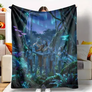 Fantasy Forest Creature Family Flannel Blanket Mysterious Bioluminescent Jungle Print Ultra Soft Warm Lightweight Cozy Throw Blanket Perfect for Sofa Bedroom Living Room Camping Travel Gift Decor tiktokshopspringglowup