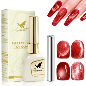 Qzqetet Cat Eye Gel Nail Polish 15ml Essential for Beginners One Step Magnetic Nail Polish No Base or Top Coat Needed Salon-Grade Brush Holographic Glitter Coverage Cat Eye Gel Polish Vibrant Shimme Color Perfect Choice for At-Home Ultimate