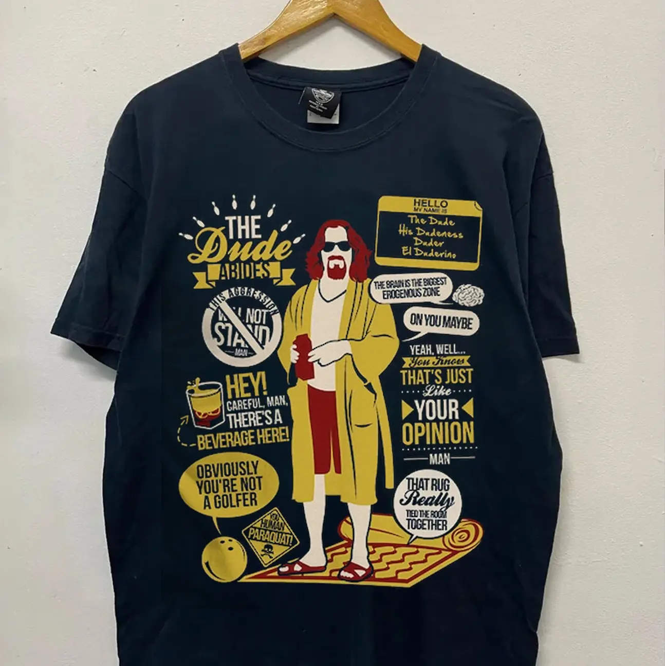 The Big Lebowski Dude Quotes T-Shirt, Men's Women's All Sizes AC39