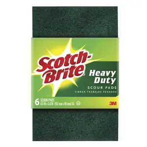 Scotch-Brite 1563721 Brite Heavy Duty Scour Pad, Pack of 6
